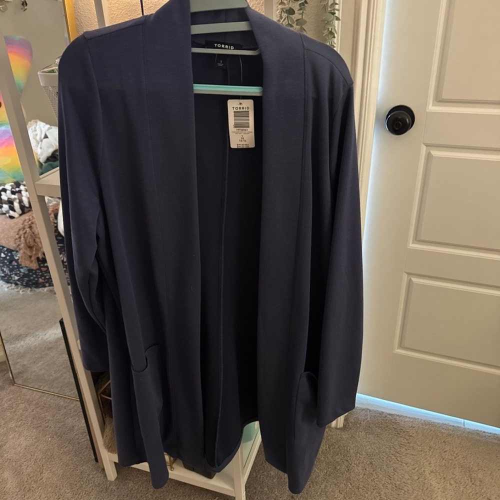 Torrid Dark Blue Open Front Cardigan - Size 1